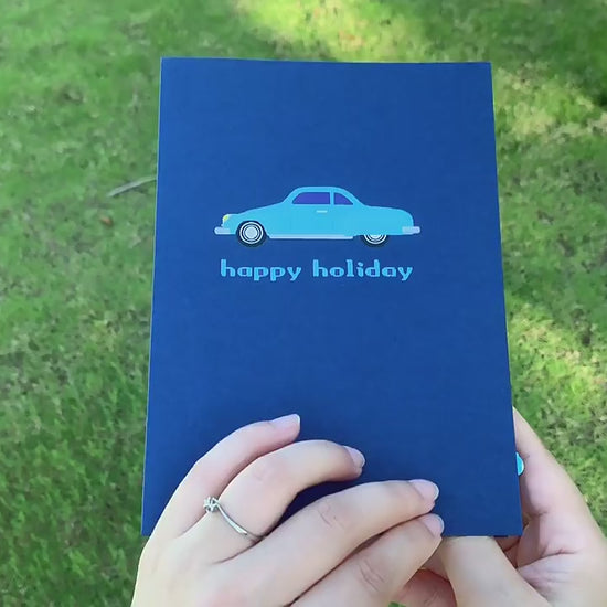 Holiday Pop Up Card | Classic Car | 3D Card | Trip | Ride | Greeting Card