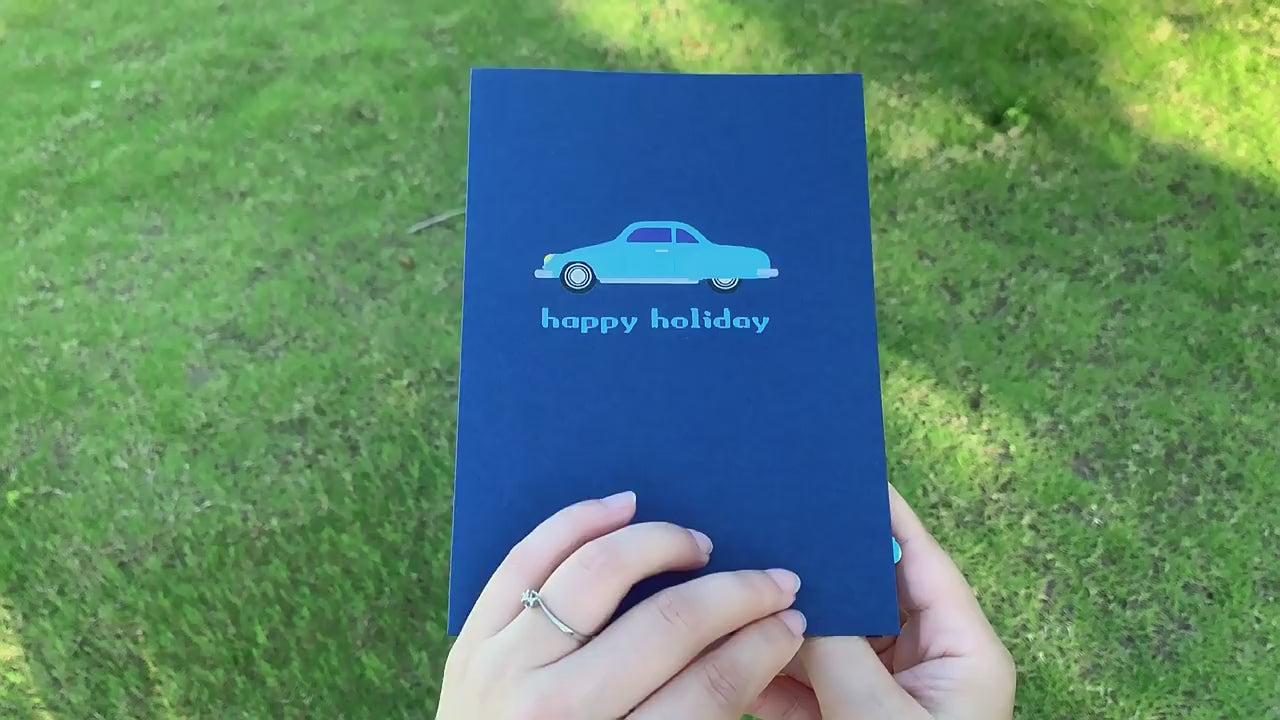 Holiday Pop Up Card | Classic Car | 3D Card | Trip | Ride | Greeting Card