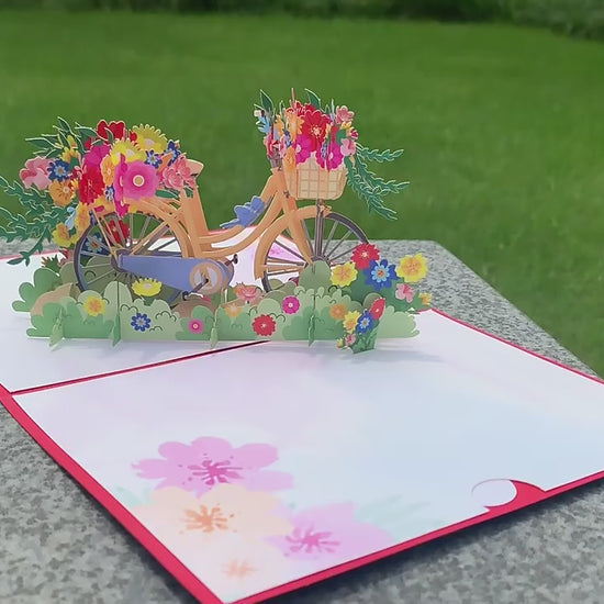 Bike and Flowers Pop Up Card | 3D Card | 2 Styles