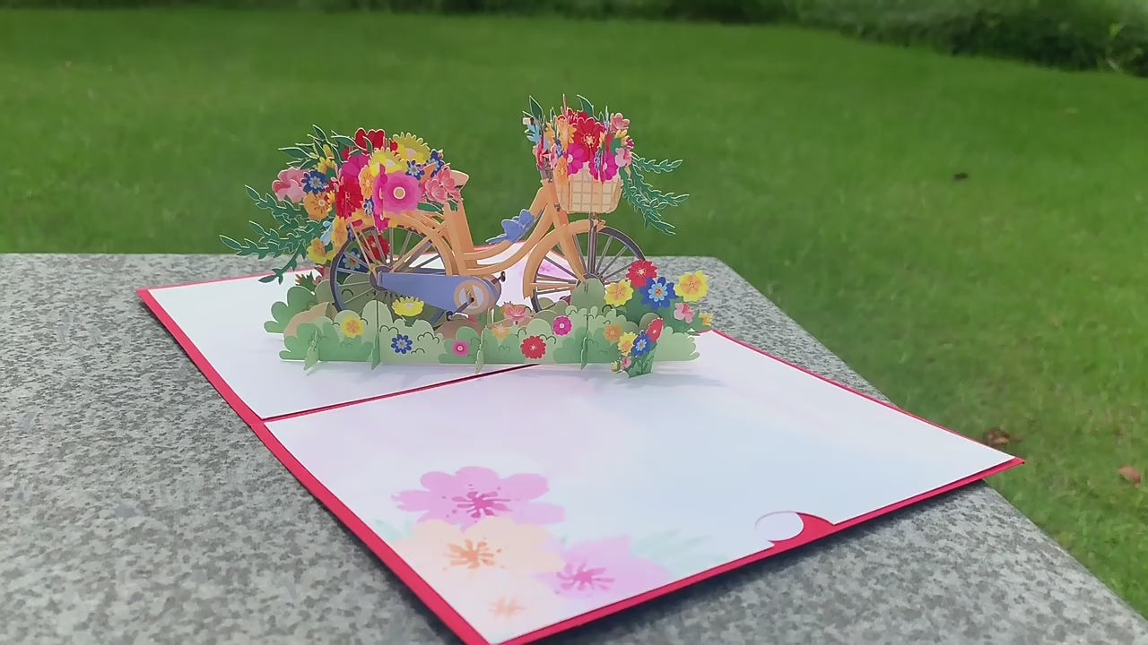 Bike and Flowers Pop Up Card | 3D Card | 2 Styles