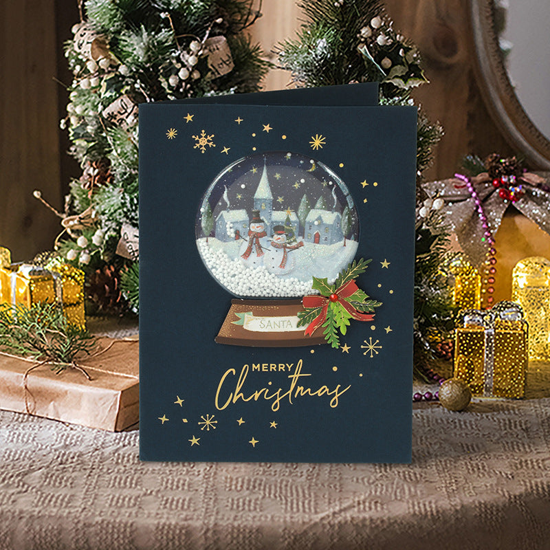 Christmas Cards with Snowing Sphere - 6 Variants