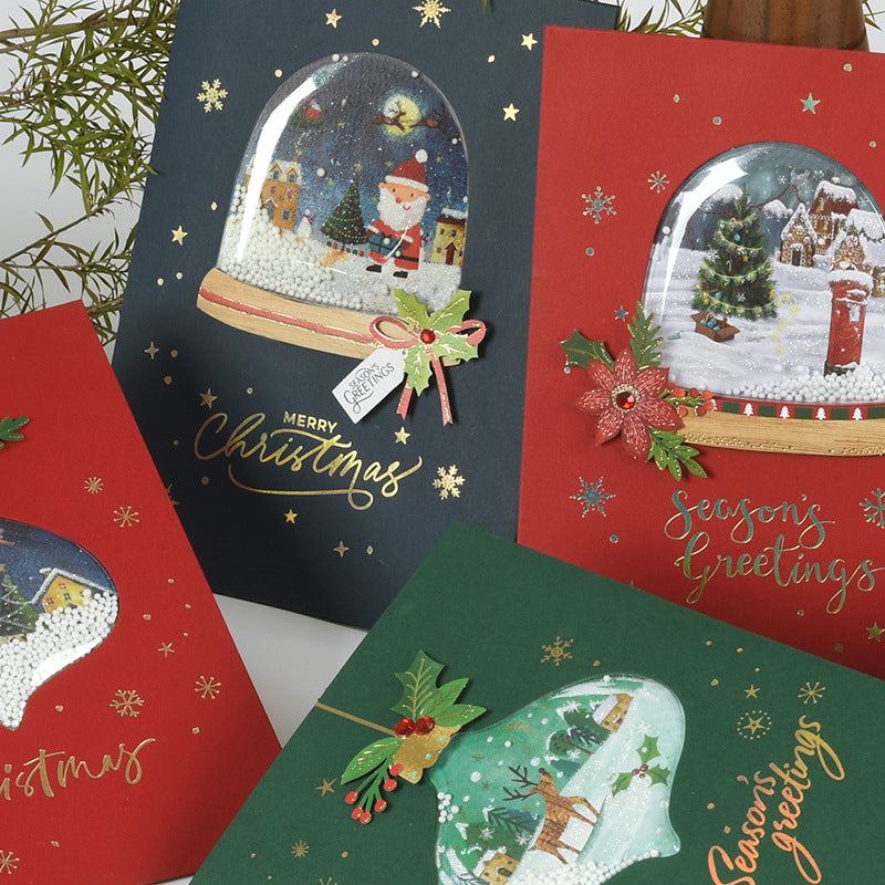 Christmas Cards with Snowing Sphere - 6 Variants