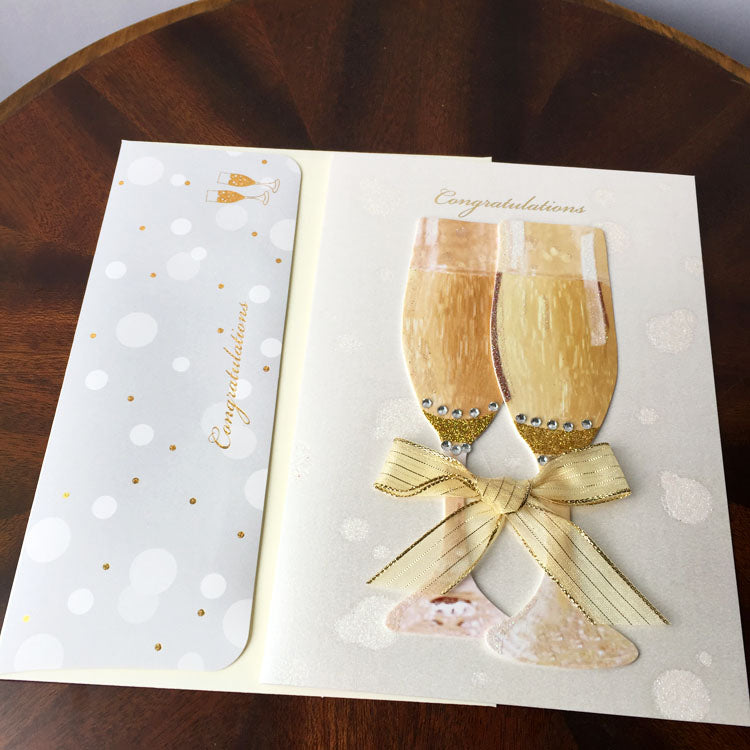 Champagne Glasses Congratulation Card