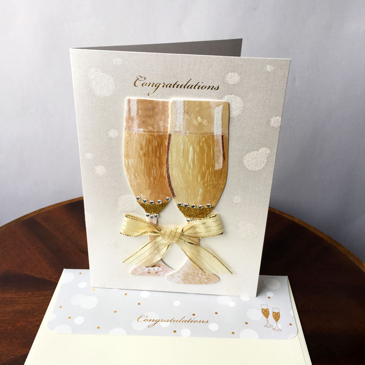 Champagne Glasses Congratulation Card