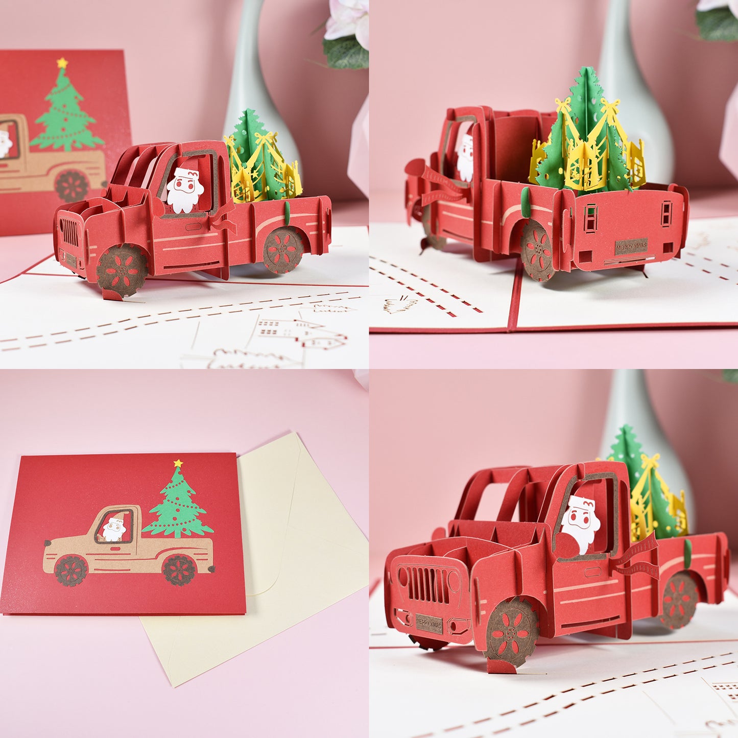 Christmas Pick Up Truck Pop Up Card - 4 Styles