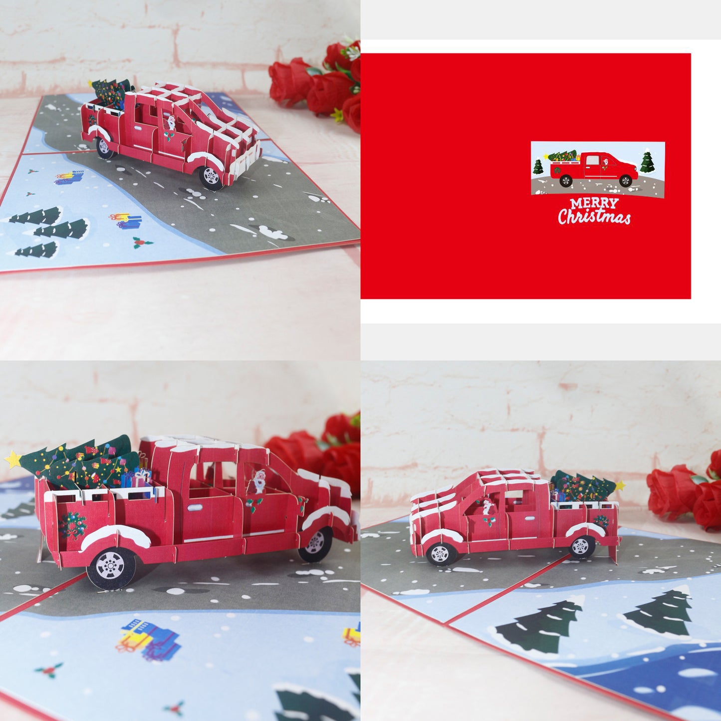 Christmas Pick Up Truck Pop Up Card - 4 Styles