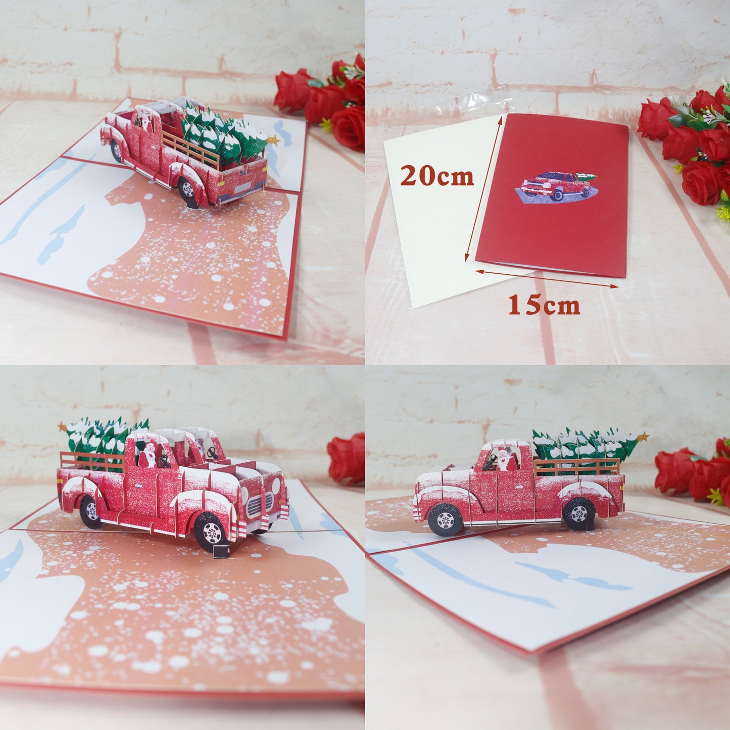 Christmas Pick Up Truck Pop Up Card - 4 Styles