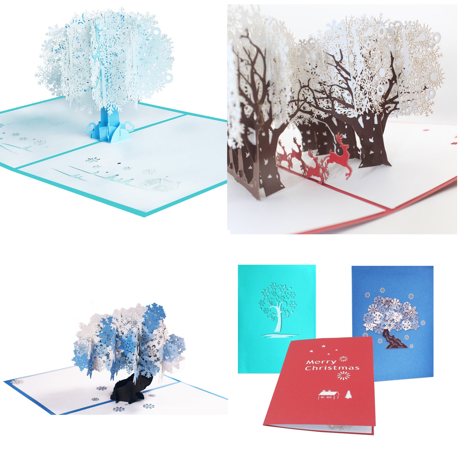 Christmas 3D Pop Up Card | Snowy Forest | Santa Sleigh | 3D Card | Xmas Card | Greeting Card | Festive Gift