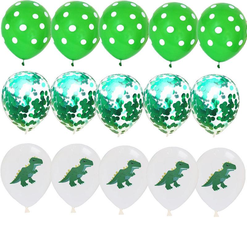 12 Inch Green Dinosaurs Party Balloons Set - Q&T 3D Cards and Envelopes