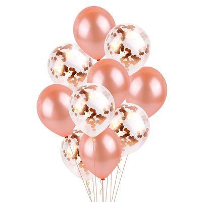 12 Inch Rose Gold Party Balloons Set - Q&T 3D Cards and Envelopes