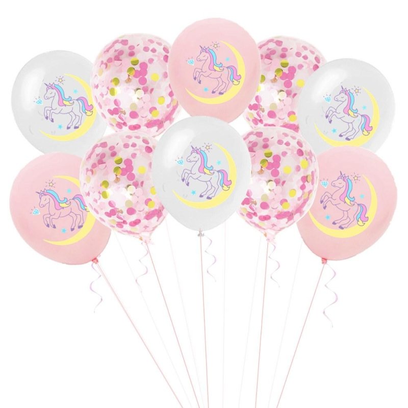 12 Inch White, Pink and Transparent Party Balloons Set - Q&T 3D Cards and Envelopes