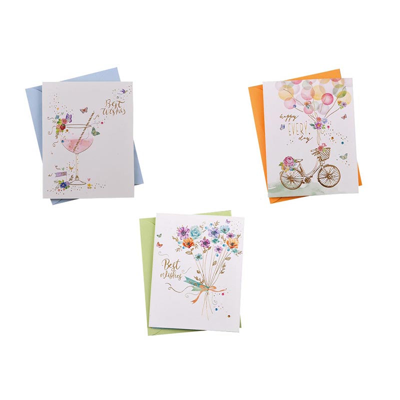 Best Wishes Cards - Butterfly Series - Set of 3 Greeting Cards