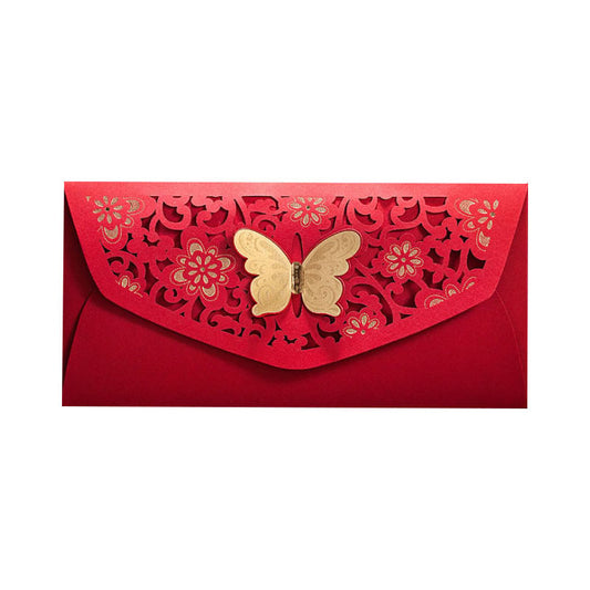 Decorative Envelope in Burgundy and Gold | Wedding Gift, Birthday Present | Valentines Day | Money Wallet