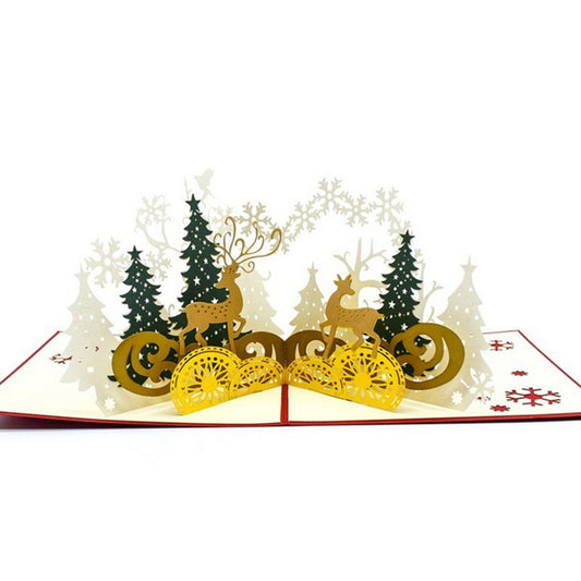 Gold Reindeer Pop Up Card | 3D Card | Christmas Card | Season Greetings