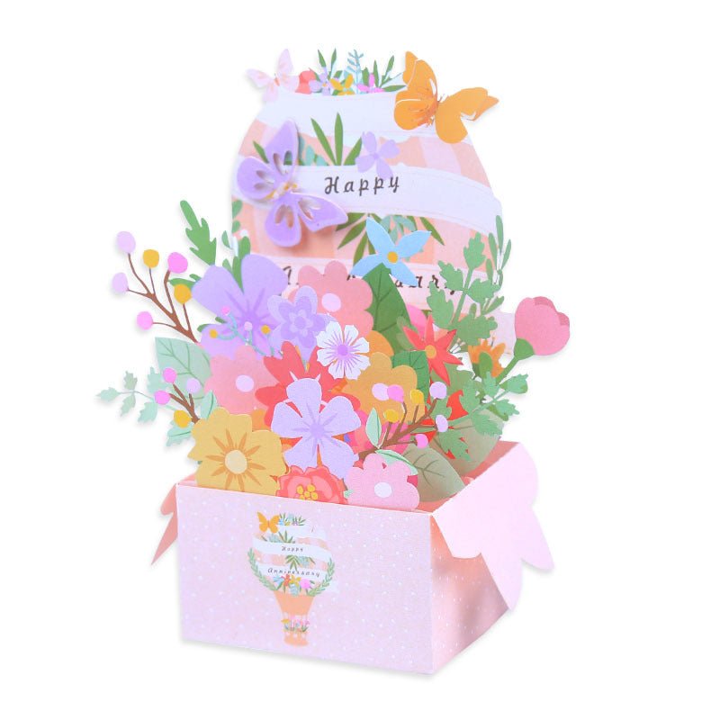 Anniversary Bouquet Pop Up Card - Q&T 3D Cards and Envelopes