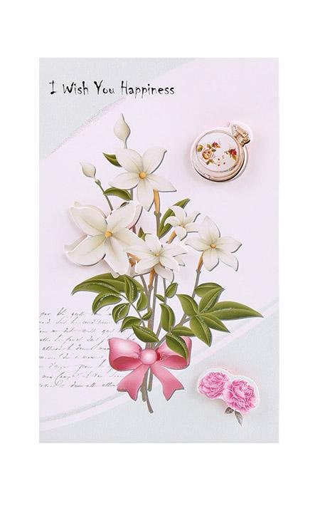 Best Wishes Greeting Cards - Bouquet Series - Q&T 3D Cards and Envelopes