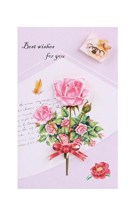 Best Wishes Greeting Cards - Bouquet Series - Q&T 3D Cards and Envelopes