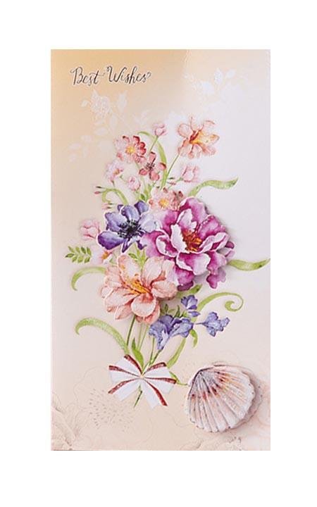 Best Wishes Greeting Cards - Classic Flower Series - Q&T 3D Cards and Envelopes