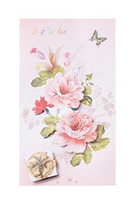 Best Wishes Greeting Cards - Classic Flower Series - Q&T 3D Cards and Envelopes