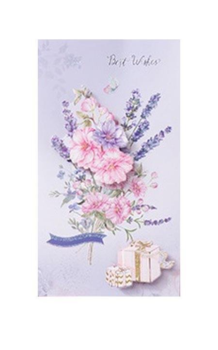 Best Wishes Greeting Cards - Classic Flower Series - Q&T 3D Cards and Envelopes