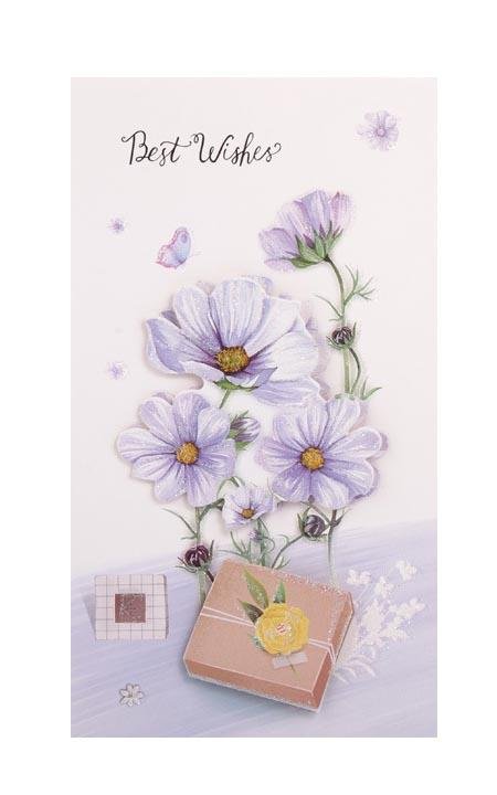 Best Wishes Greeting Cards - Flower Series - Q&T 3D Cards and Envelopes