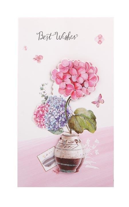 Best Wishes Greeting Cards - Flower Series - Q&T 3D Cards and Envelopes