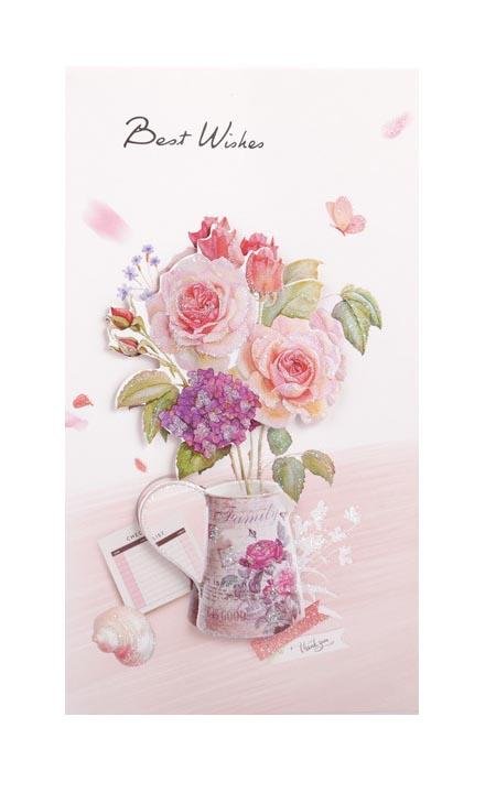 Best Wishes Greeting Cards - Flower Series - Q&T 3D Cards and Envelopes