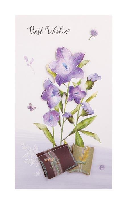 Best Wishes Greeting Cards - Flower Series - Q&T 3D Cards and Envelopes