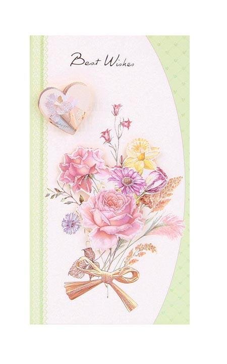 Best Wishes Greeting Cards - Pastel Series - Q&T 3D Cards and Envelopes