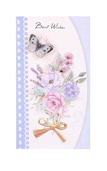 Best Wishes Greeting Cards - Pastel Series - Q&T 3D Cards and Envelopes