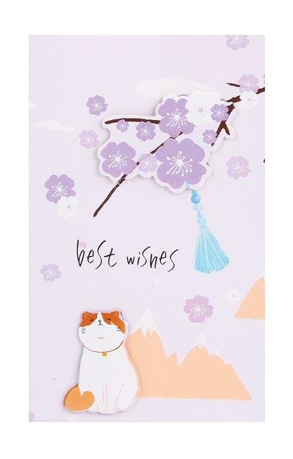 Best Wishes Greeting Cards - Sakura Series - Q&T 3D Cards and Envelopes