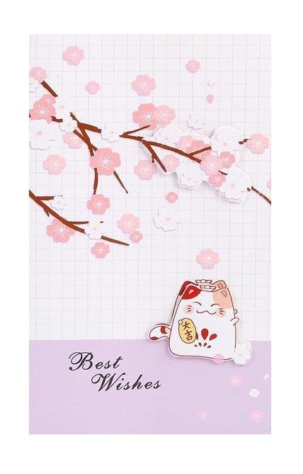 Best Wishes Greeting Cards - Sakura Series - Q&T 3D Cards and Envelopes