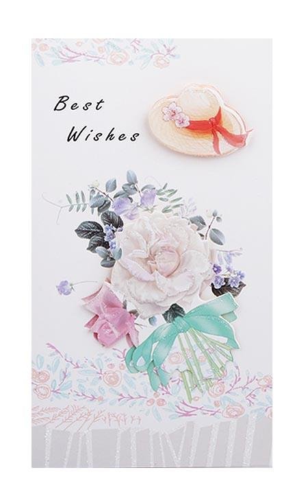 Best Wishes Greeting Cards - Vintage Flower Series - Q&T 3D Cards and Envelopes