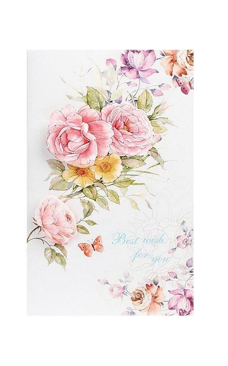 Best Wishes Greeting Cards - Vivid Flowers Series - Q&T 3D Cards and Envelopes