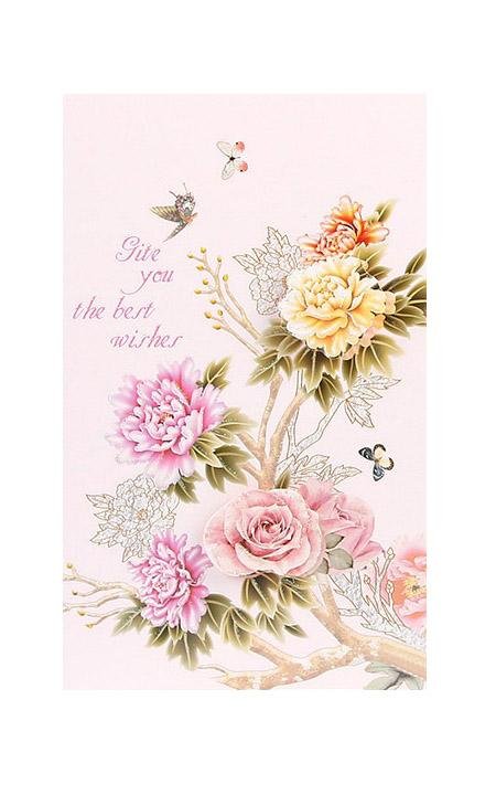 Best Wishes Greeting Cards - Vivid Flowers Series - Q&T 3D Cards and Envelopes