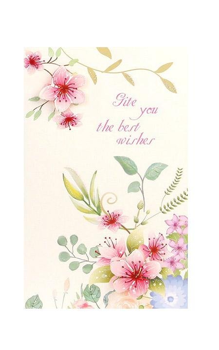 Best Wishes Greeting Cards - Vivid Flowers Series - Q&T 3D Cards and Envelopes