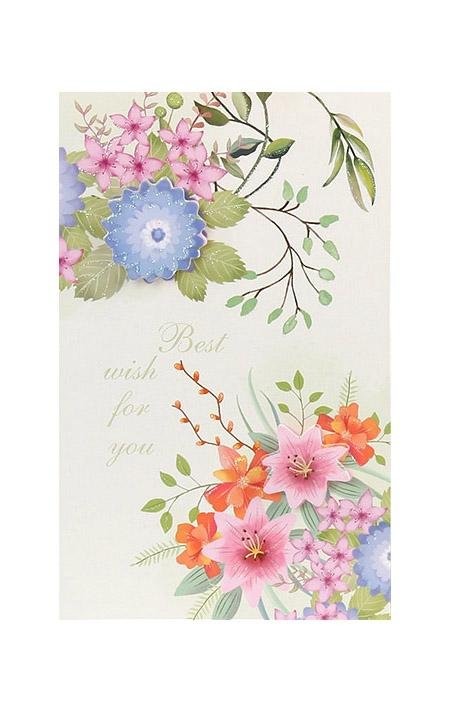 Best Wishes Greeting Cards - Vivid Flowers Series - Q&T 3D Cards and Envelopes