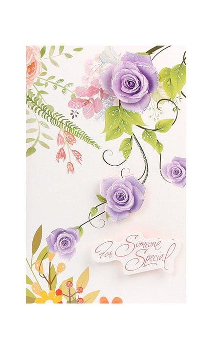 Best Wishes Greeting Cards - Vivid Flowers Series - Q&T 3D Cards and Envelopes