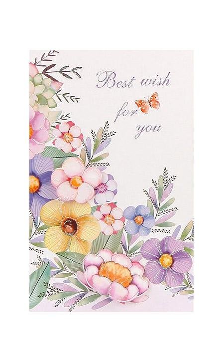 Best Wishes Greeting Cards - Vivid Flowers Series - Q&T 3D Cards and Envelopes