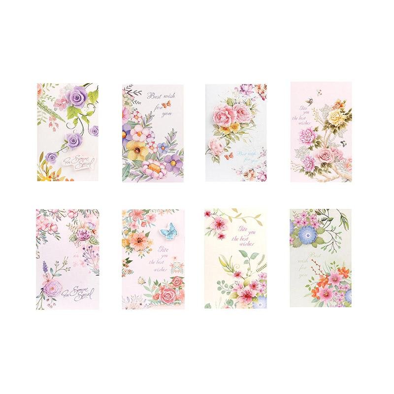 Best Wishes Greeting Cards - Vivid Flowers Series - Q&T 3D Cards and Envelopes