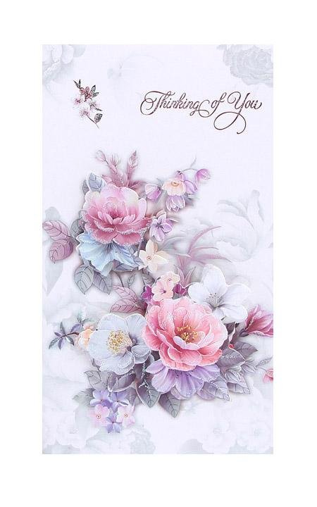 Best Wishes Greeting Cards - Watercolour Flowers Series - Q&T 3D Cards and Envelopes