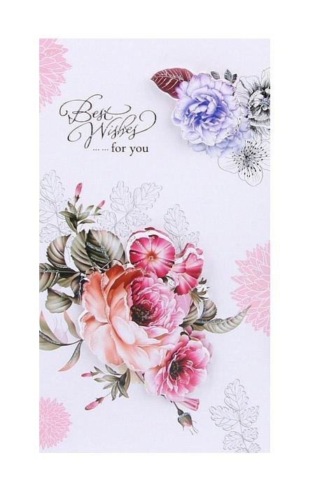 Best Wishes Greeting Cards - Watercolour Flowers Series - Q&T 3D Cards and Envelopes