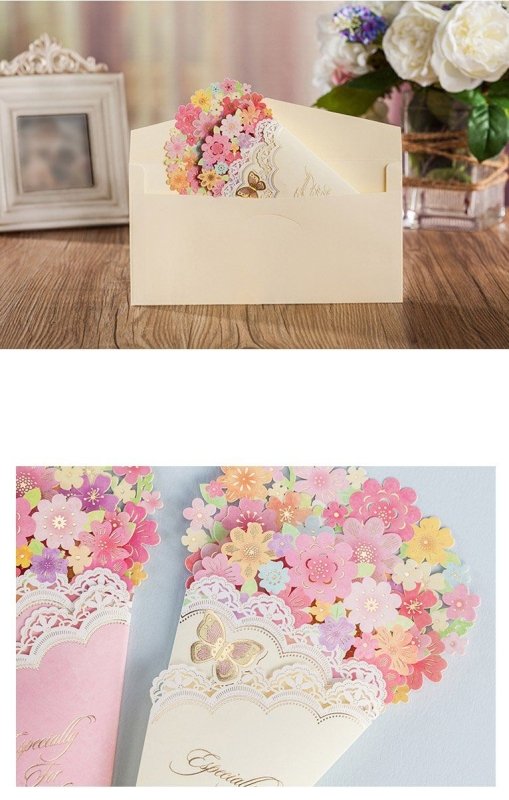 Big Flower Bouquet-Shaped Card - Q&T 3D Cards and Envelopes