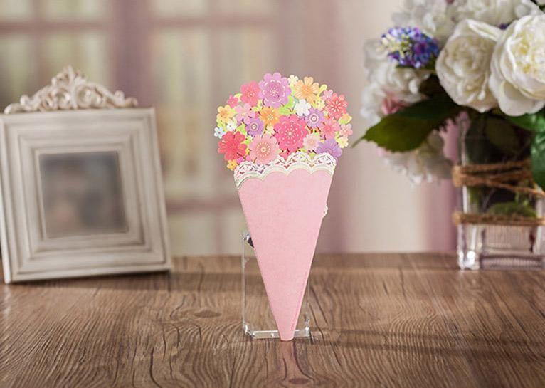 Big Flower Bouquet-Shaped Card - Q&T 3D Cards and Envelopes