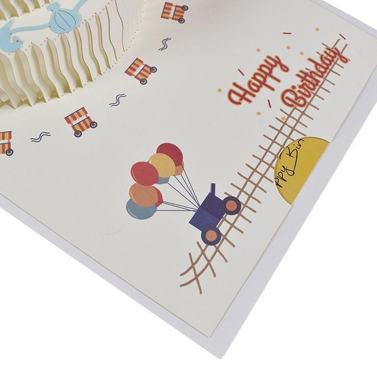 Birthday Card - Pop Up Cake Carousel - Q&T 3D Cards and Envelopes