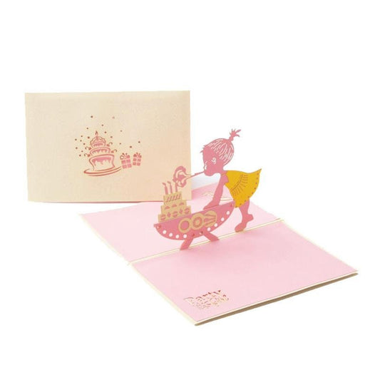 Birthday Cards - Boy or Girl Pop Up Card - 3 Styles - Q&T 3D Cards and Envelopes