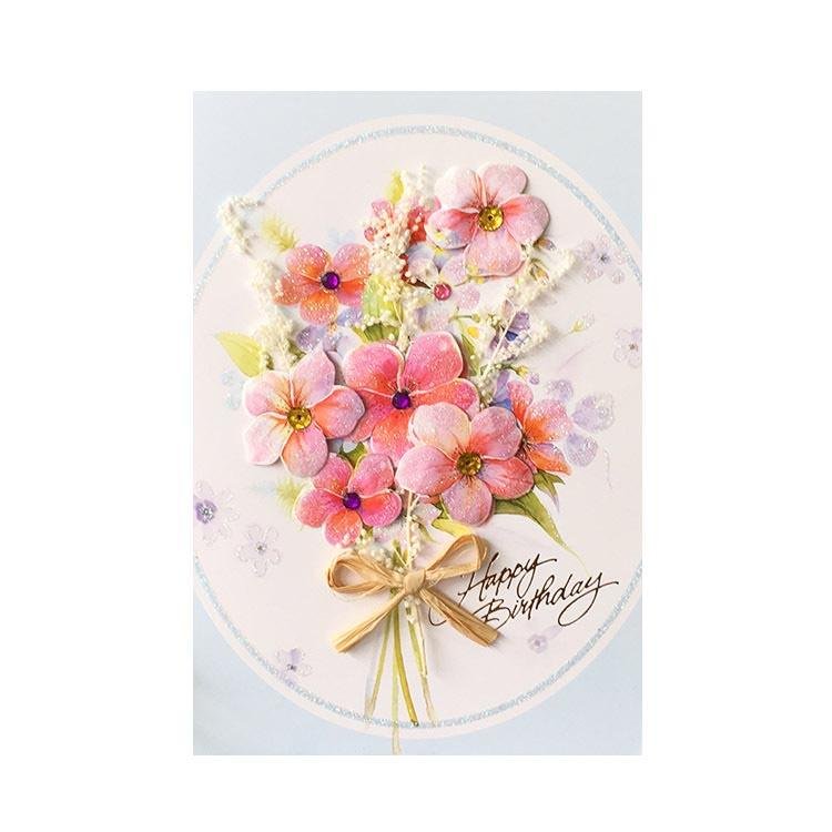 Birthday Cards - Dry Flowers Series - Q&T 3D Cards and Envelopes