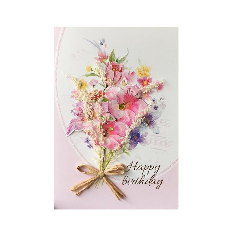 Birthday Cards - Dry Flowers Series - Q&T 3D Cards and Envelopes