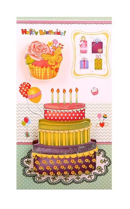 Birthday Cards with Birthday Cake - Q&T 3D Cards and Envelopes