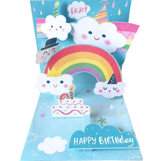 Birthday Pop Up Card - Happy Clouds - Q&T 3D Cards and Envelopes